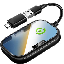 CarEase Wireless CarPlay Adapter for Apple iPhone, Converts Factory Wired CarPlay to Wireless CarPlay 2024 Upgrade Plug & Play Auto Connect Fast Easy Use for Cars from 2015 & iPhone iOS 10+ Black