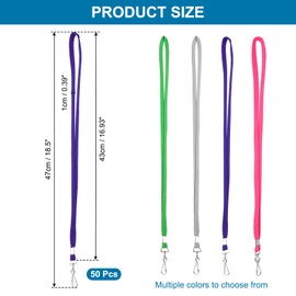 PATIKIL 47cm Lanyards Bulk, 50pcs Badge Lanyard for ID Badges Teacher Lanyards Durable Neck Lanyard with Clip for ID Card Badges Keys Name Tag Wallet Cruise Phone, Purple