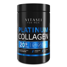 VITASEI Hydrolyzed Collagen Powder for Men - BCAA Enriched with Borojo & Chontaduro - Protein Powder Supplement for Enhanced Workouts, Muscle, Energy - Zero Sugar & Chocolate Flavored - 21 oz