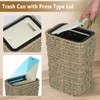 Trongee Boho Trash Can with Lid,3 Gallon Small Rattan Trash