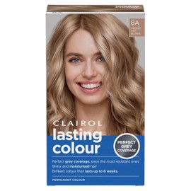 Clairol Lasting Colour Permanent Hair Dye | Perfect Grey Coverage | Shiny and Moisturised Hair | 135 ml | 8A Medium Ash Brown