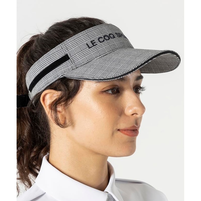 Cox Sportif LG4FCP50L Women's Visor, Checkered Pattern, Velour Tape, Cute,