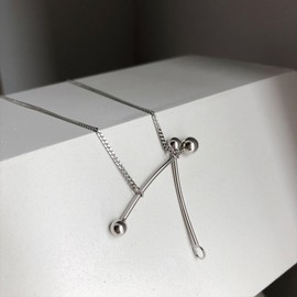 Buyongwant Irregular Necklace for Women Balance Ball Y2k Simple Stylish Design Pendant Silver Jewelry