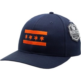 Peerless Embroidery Chicago Flag Hat Orange/Navy Adjustable