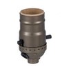 B&P Lamp® Push-Thru Med. Base Socket with Antique Brass Finish