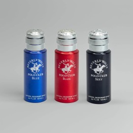 Beverly Hills Polo Club Natural Deodorant Spray For Men (Blaze Sexy Blue) 4oz