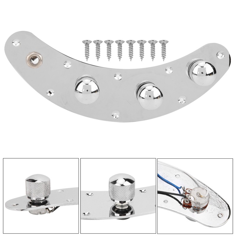 Electric Bass Control Plate Assembly Silver Guitar Musical Instrument Accessories
