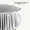 LUE BONA Pleated Vanity Stool, Velvet Upholstered Vanity Stool for