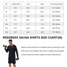 REEDBEEK Men's Sauna Suit Long Sleeve Waist Trainer Heat Trapping Sweat, Compression Heat Slimming Shapewear