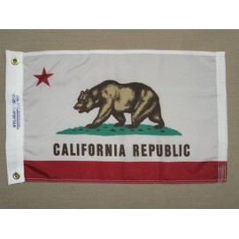 California 1911 State Indoor Outdoor Dyed Nylon Boat Flag Grommets 12" X 18"