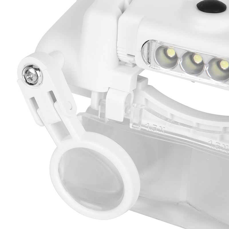 LED Helmet Magnifier Tattoo Beauty Adjustable Headband Magnifying Glass Head