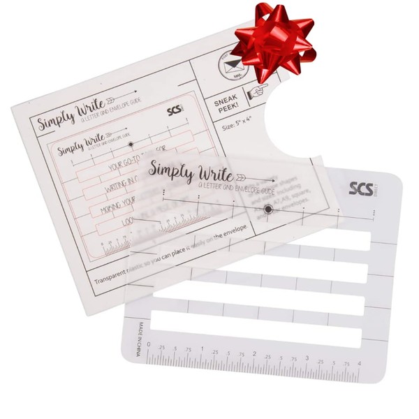 Lettering Envelope Addressing Stencil - Template Ruler Guide for Perfectly Straight Addressing- Fits All Envelopes (1 Pack) - Great for Sending Christmas Holiday Cards