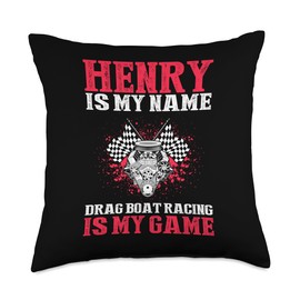 Drag Boat Racer for Drag Boat Race and Drag Boat Throw Pillow