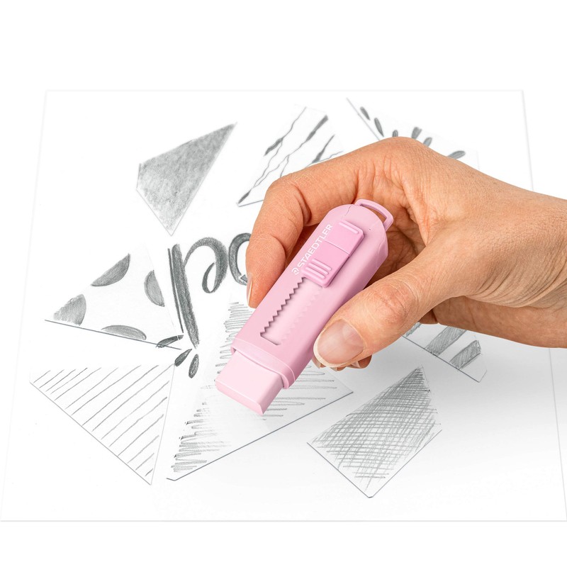 STAEDTLER Eraser in beautiful pastel colours, with practical plastic sleeve,