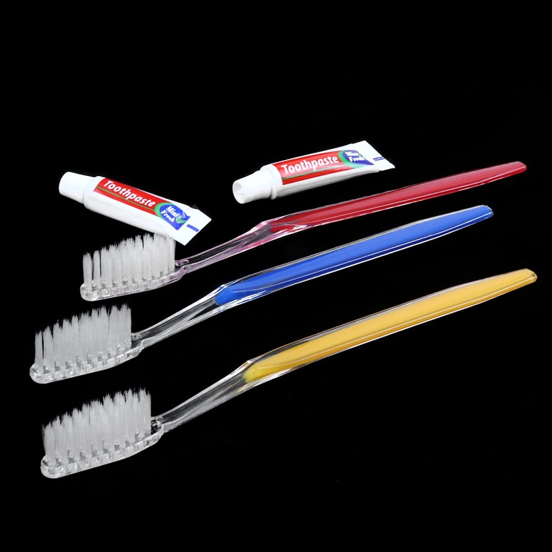 fafortune 20pcs Disposable Toothbrushes with Toothpaste (5 Colors)