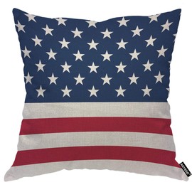AOYEGO American Flag Throw Pillow Cover Independence Day Republican Celebration Democracy Nation Stripes Pillow Case 18x18 Inch Decorative Men Women Room Cushion Cover for Home Couch Bed