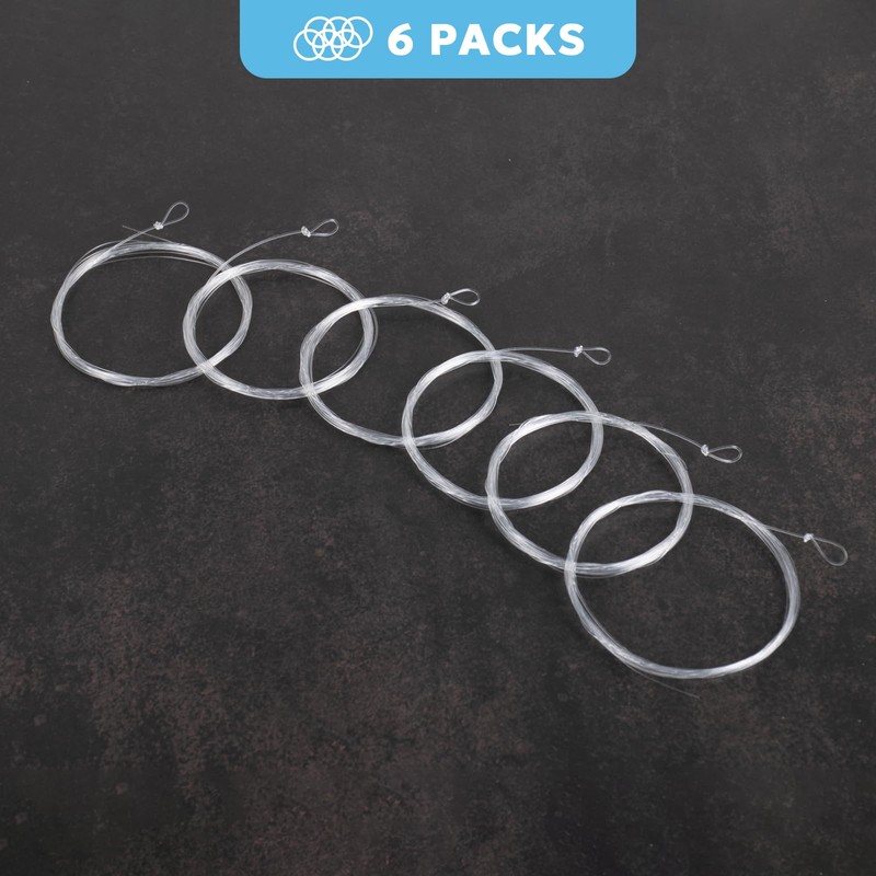 SF 6Pcs Pre-Tied Loop Fly Fishing Tapered Leader Nylon Fly