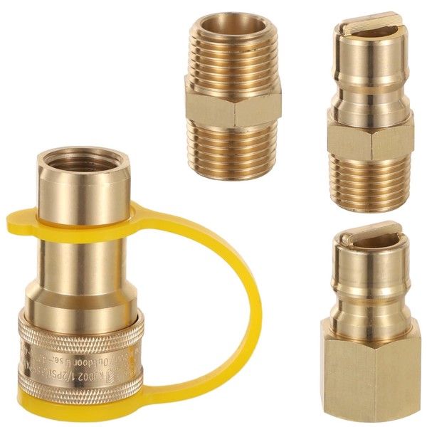 4 Pcs 1/2 Inch Natural Gas Quick Connect Fittings Kit,