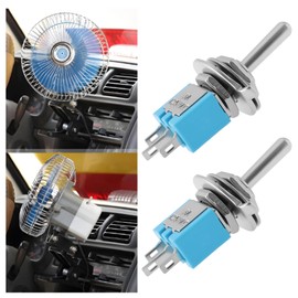 YINETTECH 5 pieces miniature toggle switch 3-pin 2position toggle switch SMTS-102 for car motorcycle fan
