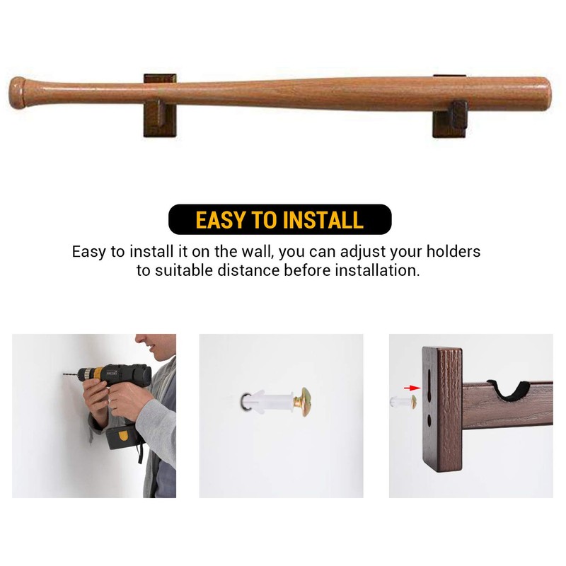 TOBWOLF 2PCS Baseball Bat Display Case, Baseball Bat Hanger Holder,