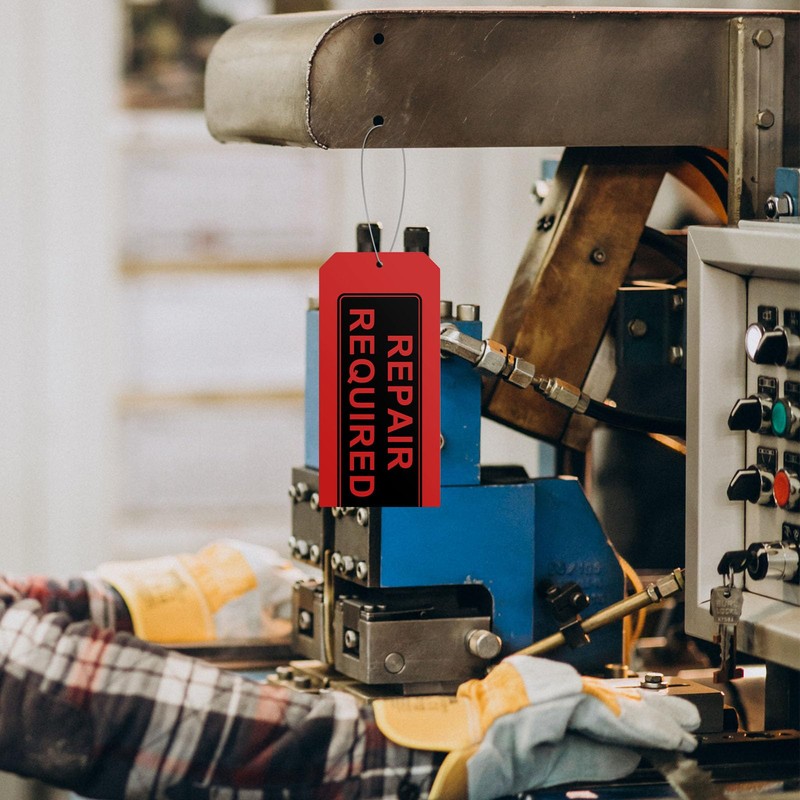 Red Repair Tags (Pack of 100) with Wires Attached