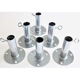 6pc - 1 5/8" Foot Pad Canop Batting Cage Ground Plate Fitting (FWFP) - Fits 1 5/8" Chain Link Fencing Line Post Pipe That has an Outer Diameter of 1 11/16"
