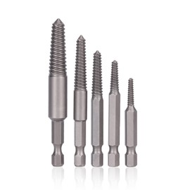 5 Pcs Screw Extractor Set, Hex Shank Damaged Broken Bolt Stud Remover, HSS High Speed Steel Easy Out Drill Bits Kit, Fine Teeth