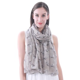 Lina & Lily Cocker Spaniel Dog Print Women's Scarf Shawl Lightweight, Gift for Dog Lover (Khaki)