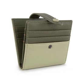 X Wrangler Small Thin Wallets for Women Minimalist Bifold Card Cases & Money Organizers with Zipper Coin Pocket, Green, small, Casual