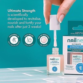 Nailner Nailner Ultimate Nail Strengthening Treatment C Nail Polish Strengthener for Damaged Nails C Scientifically Developed to Revitalise, Nourish & Fortify Nails C Glossy Light-Rose Nail Varnish C 10ml