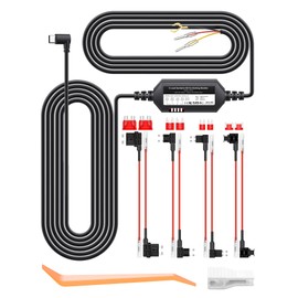 Jzones Dash Cam Hardwire Kit with a Circuit Fuses, 11.5ft Type-C USB Port for Dash Camera for Cars, Converts 12-24V to 5V/2.5A, Adjustable Low Voltage Protection for Parking Mode Monitors