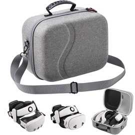 Large Carrying Case for Meta Quest 3S/Quest 3, Hard Travel Case Compatible with BOBOVR S3 Pro/KIWI Design Battery Head Strap, Quest 3S/3 Controller and Accessory, Portable Hard Shell Travel Bag, Grey