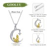 Collar de Plata 925 con Dije de Gato y Luna