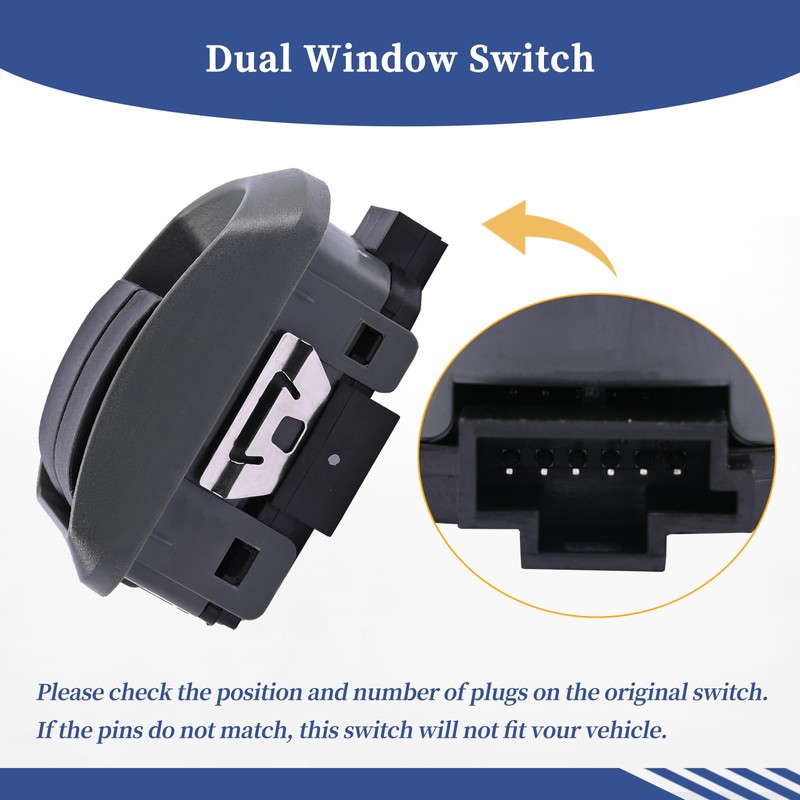 Getfarway Dual Window Switch p/n Black P271069 Compatible with Paccar/Kenworth