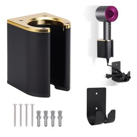Wall Mount Holder Compatible with Dyson Airstrait/Airwrap/Corrale Styler and for Shark Flexstyle, Hair Dryer Organizer for Straightener, Universal Metal Curling Iron Organizer Rack for Bathroom Vanity