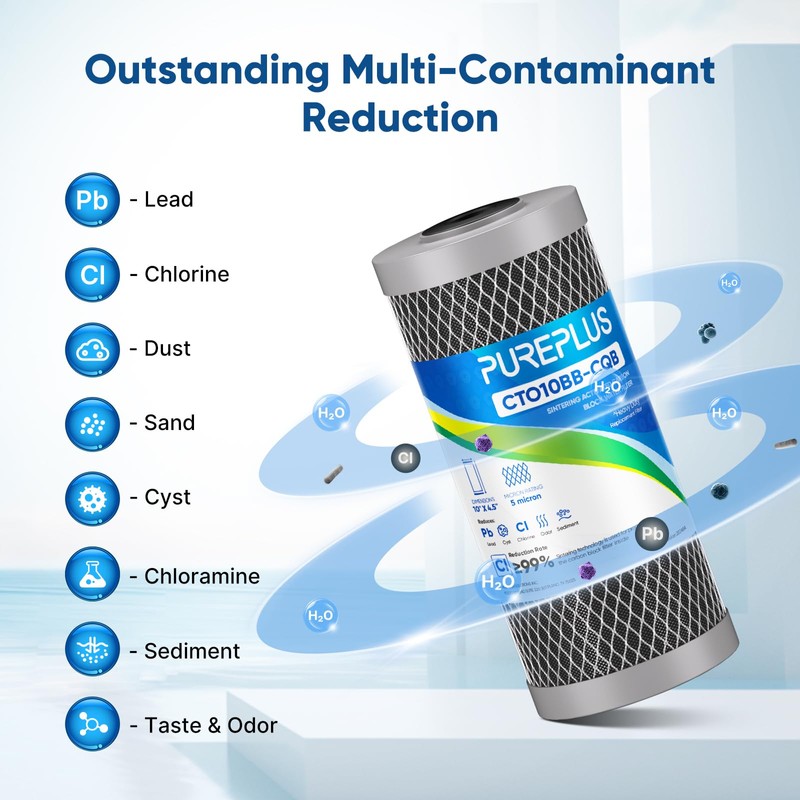 PUREPLUS 5 Micron 10" x 4.5" Whole House Lead Removal