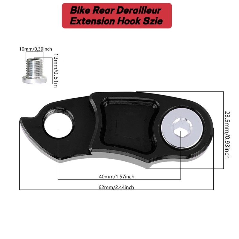 VGEBY Bicycle Rear Derailleur Extender, Bicycle Derailleur Hanger Extender Rear