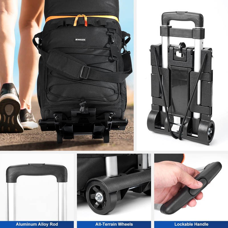 Odoland 72 Cans Soft Cooler with Wheels and Handle Collapsible