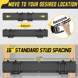 klasit Garage Wall Organizer,12Pack Carries 600 lbs,Garden Tool Organizer 49.5in With Large Storage Space,Easy Assembly, Sturdy Design,for Efficient Tool Storage Garage Organization