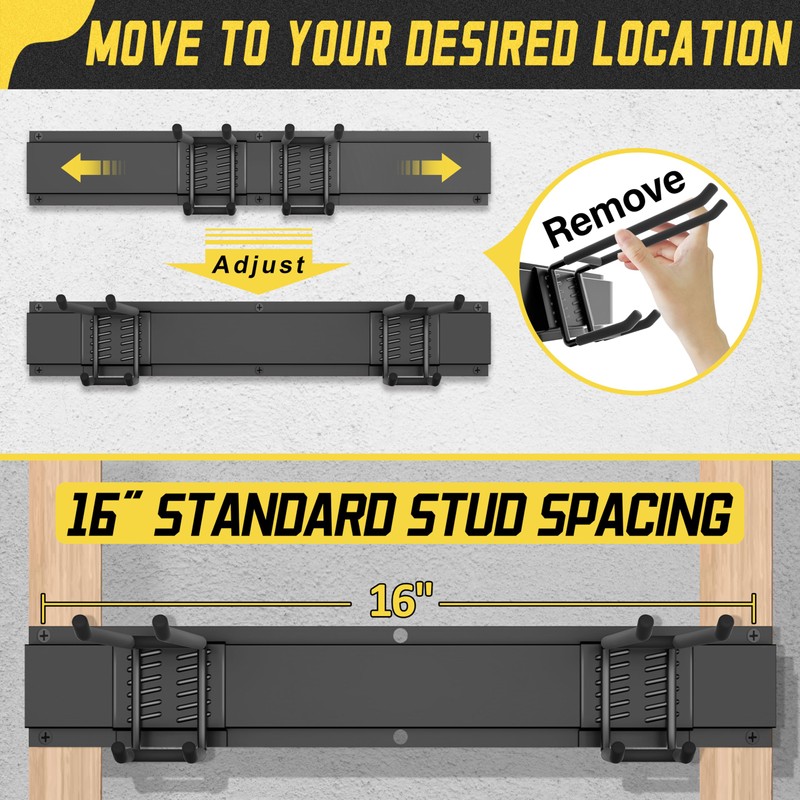 klasit Garage Wall Organizer,12Pack Carries 600 lbs,Garden Tool Organizer 49.5in