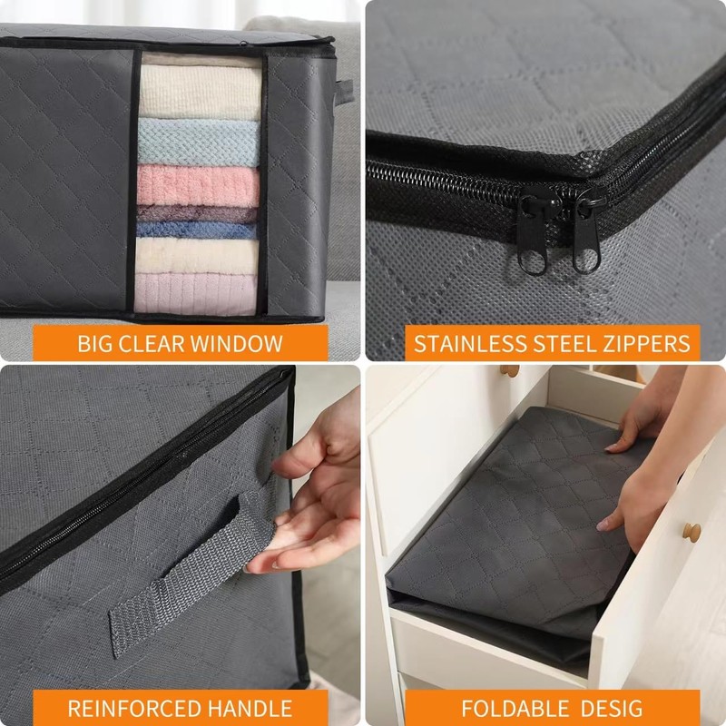 Auveir Pack of 6 60 L Storage Bags, Storage Boxes