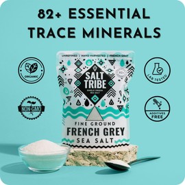 French Grey Sea Salt | Organic 82 Minerals | Fine Ground Sea Salt | Hand Harvested | Light French Gray | Unrefined | Sal Organica | Single Origin France | 425+ Servings