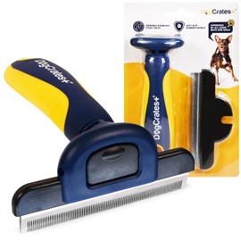 DogCrates+ Professional Deshedding Tool and Pet Grooming Brush for Small, Medium, and Large Dogs and Cats with Short or Long Hair