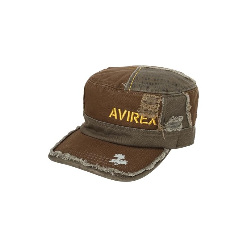 Avirex Distressed Vintage Work Cap, Khaki, 57 to 59 cm
