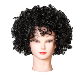 Unisex Clown Wig Circus Funny Fancy Party Dress Accessory Afro Stag Do Fun Joker (Black)