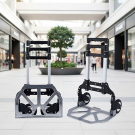 Portable 3-Tier Folding Cart - Heavy Duty Hand Truck for Shopping & Deliveries 75kg) 2ea