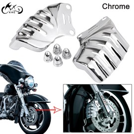 Unbranded Chrome Brake Caliper Cover For Harley Touring 08-23 Electra Glide FLHT Road King