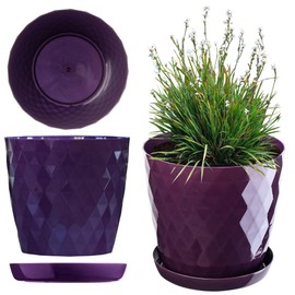 Kadax Decorative Flower Pot, for Flowers and Plants, with bottom tray, Made of Light and Durable Material