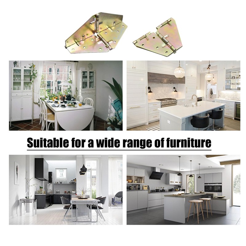 YIUWLMN 4Pcs Drop Leaf Table Support Folding Table Hinge 180°Folding