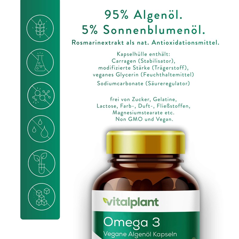 Vitalplant® Omega 3 Vegan | 250mg DHA + 150mg EPA